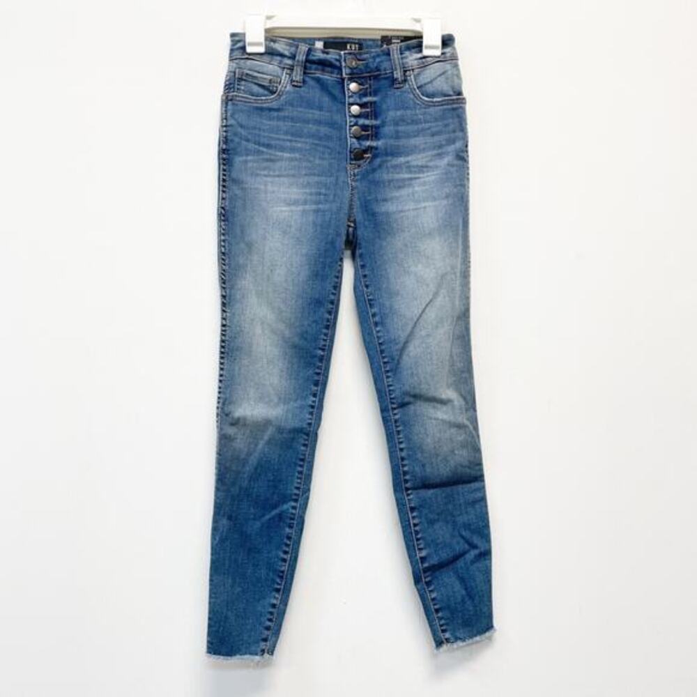 Kut From The‎ Kloth Connie Ankle Stacked Button Slim Fit Skinny Jeans Size 0
